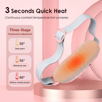 Electric Heating Pad for Women – Menstrual Cramp Relief Vibrator, Period Pain Massager & Abdominal Belt Warmer