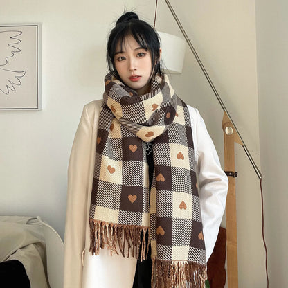 2025 Luxury Women’s Winter Cashmere Scarf — Warm Pashmina with Tassels, Printed Long Shawl, Thick Foulard Bufanda