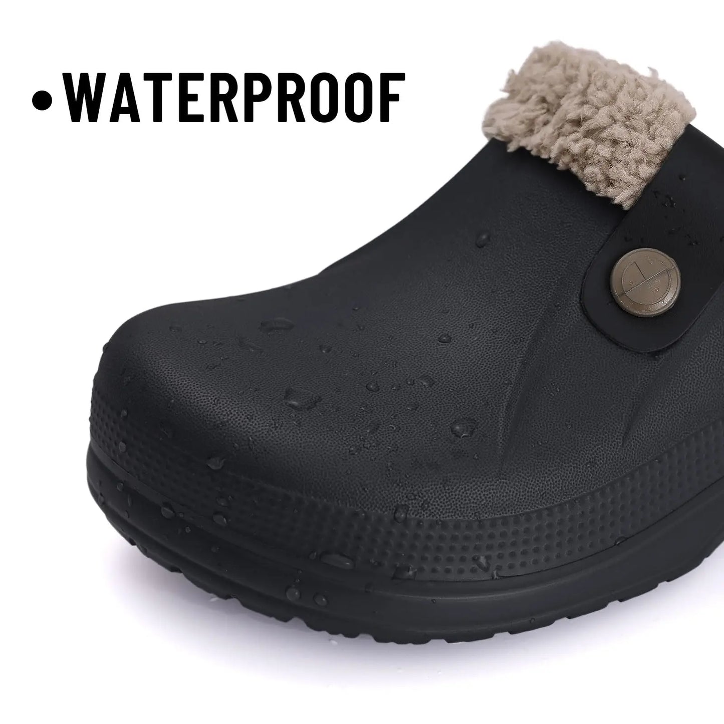 Kidmi Fur Clogs for Women and Men - Fashion Fuzzy Garden Shoes, Outdoor Waterproof House Shoes, Winter Antiskid Work Footwear