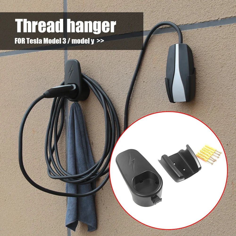 Car Charging Cable Mount – Wall Charger Holder with Chassis & Connector Bracket for Tesla Model 3/Y Accessories