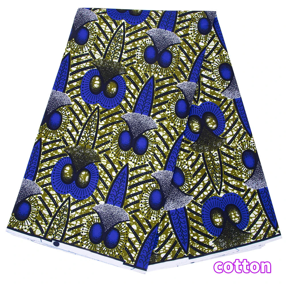 Original African Wax Print Fabric - 100% Cotton Colorful Dutch Ankara Pagne