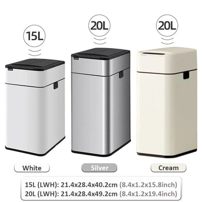20L Stainless Steel Smart Sensor Trash Can — Automatic Kitchen Food & Waste Bin (15L/20L)