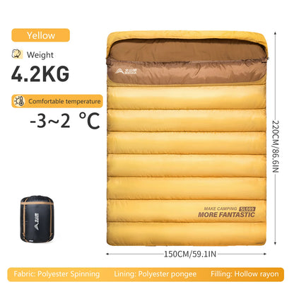 BSWOLF 2-Person Four Seasons Camping Sleeping Bag – Portable Winter Outdoor Travel & Hiking Bag