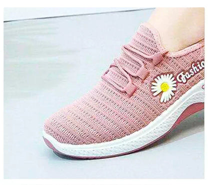 Women's Fashion Sports Shoes – Breathable Mesh, Soft Thick Sole, Lightweight Casual Trendy Coconut Sneakers