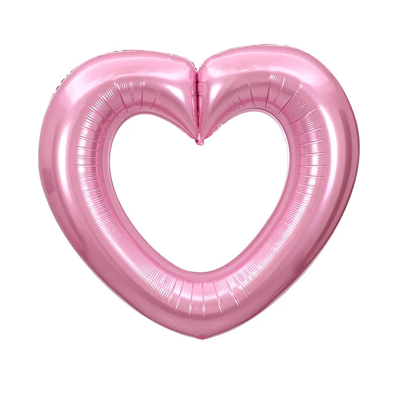 40-Inch Large Hollow Heart-Shaped Aluminum Foil Balloon – Wedding, Valentine’s Day & Birthday Party Decoration