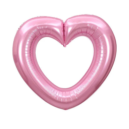 40-Inch Large Hollow Heart-Shaped Aluminum Foil Balloon – Wedding, Valentine’s Day & Birthday Party Decoration