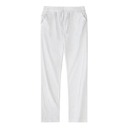Men's Cotton Linen Pants – Breathable Solid Color Trousers for Autumn, Fitness & Streetwear, S-3XL