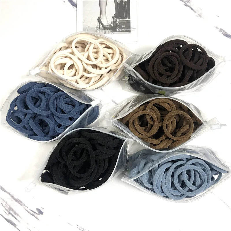 20/50PCS Hair Bands for Women & Girls - 4cm Elastic Rubber Ties, Simple Ponytail Holders & Hair Accessories