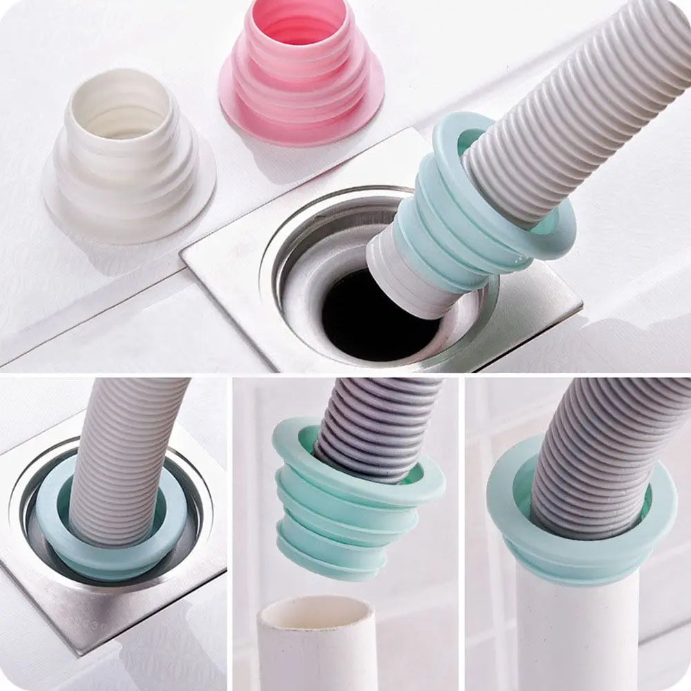 Household Sewer Pipe Seal Ring - Anti-Odor Telescopic Washing Machine Floor Drain Plug Connector - Kitchen Bathroom Pipe Accessories