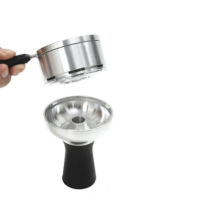 Arab Shisha Hookah Metal Bowl Set: Charcoal Holder with Heat Management Cover - Smoking Accessories for Chicha