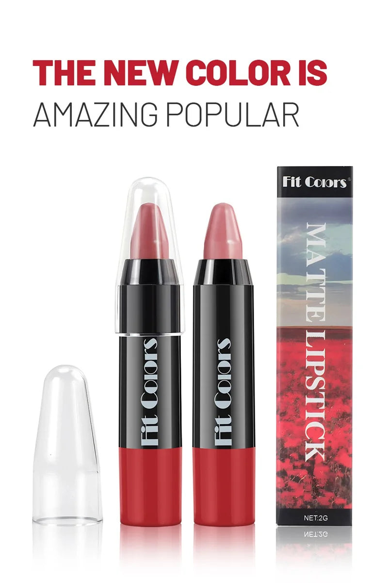 8-Color Velvet Matte Lipstick Pencil – Waterproof, Long-Lasting Sexy Red Lip Tint Non-Stick Makeup Pen