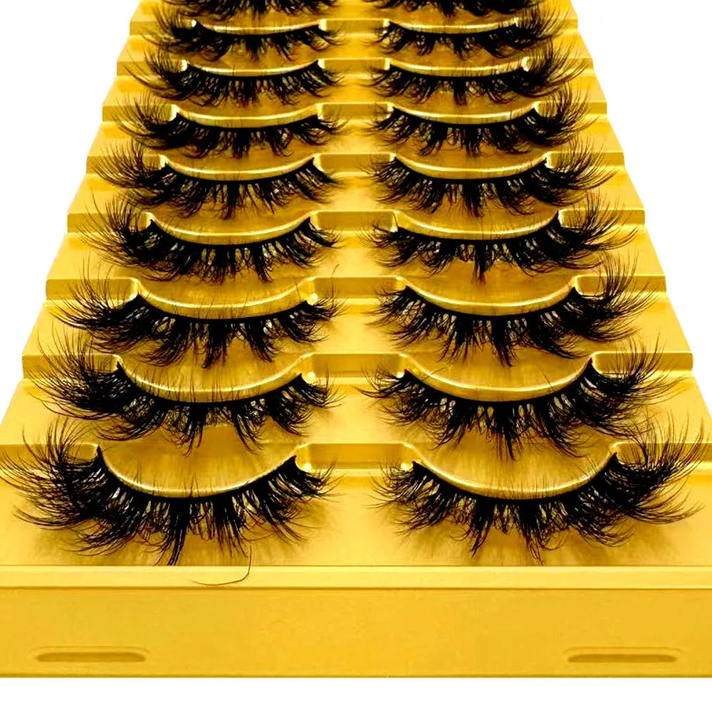 10 Pairs 3D Mink False Eyelashes – Natural Long & Short Fake Lashes Makeup Kit (38 Styles)