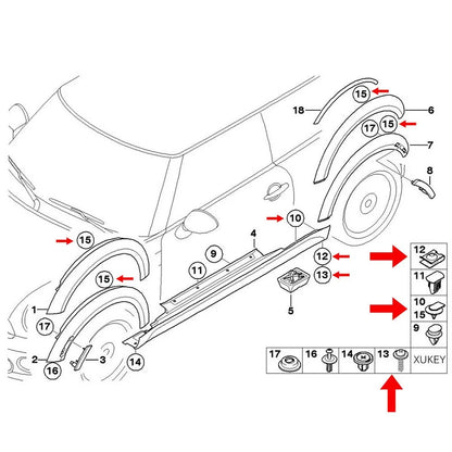 BMW Undertray Screw Clips - 20PCS Hex Head Tapping Bolt Fasteners for Splash Guard Repair