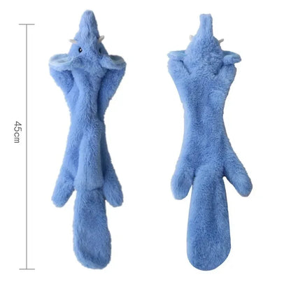 Funny Stuffingless Animal Dog Toy – Durable Plush Squeaky Chew Toy with Crinkle Sound & Squeakers for Pets