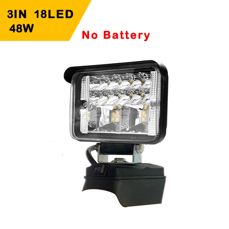 3/4/5/8-Inch LED Portable Spotlights – Cordless Handheld Work & Fishing Light, Emergency Tool Lamp for Dewalt 18V Battery