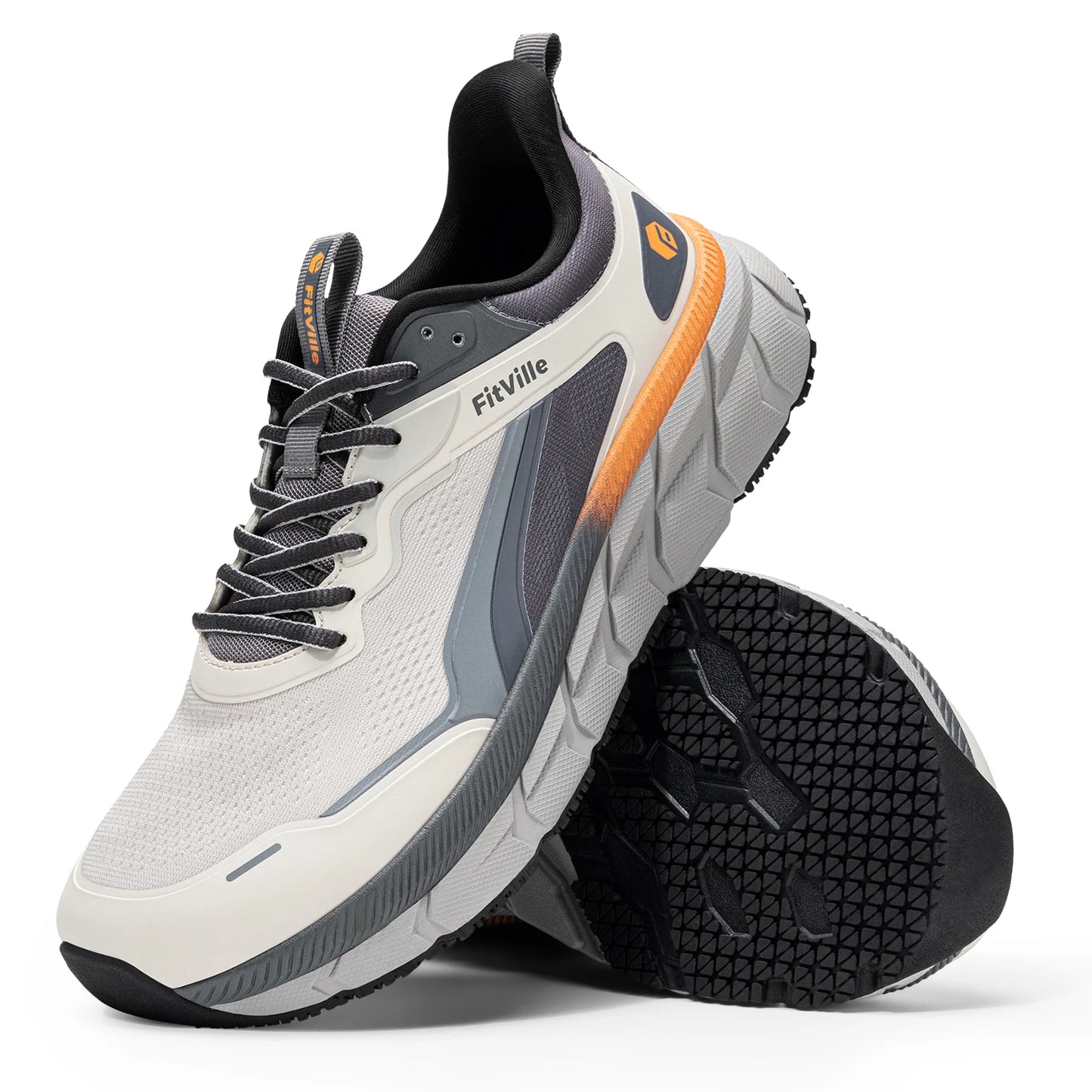 FitVille Men’s Wide Toe Box Running Shoes – Cushioned, Non-Slip, Lightweight & Breathable Extra Wide Width Sneakers