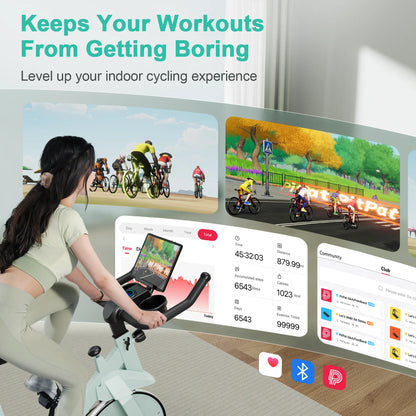 Superun Stationary Exercise Bike – 32-Level Magnetic Resistance, Low Noise Home Workout Cycling Bike