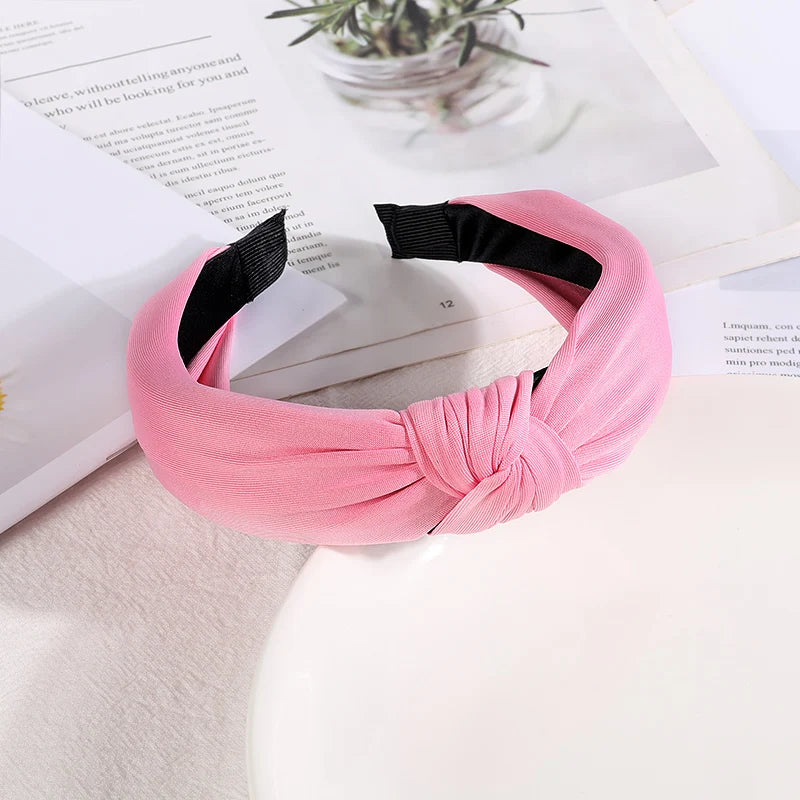 New Knotted Headbands for Women & Girls – Solid Color Hair Bands, Simple Retro Hair Hoop, Makeup Headwear, Hair Accessories