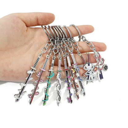 Anime Demon Slayer Sword Keychain – Mini Japanese Katana Enamel Pendant Souvenir Key Ring Bag Charm Exquisite Gift Decor