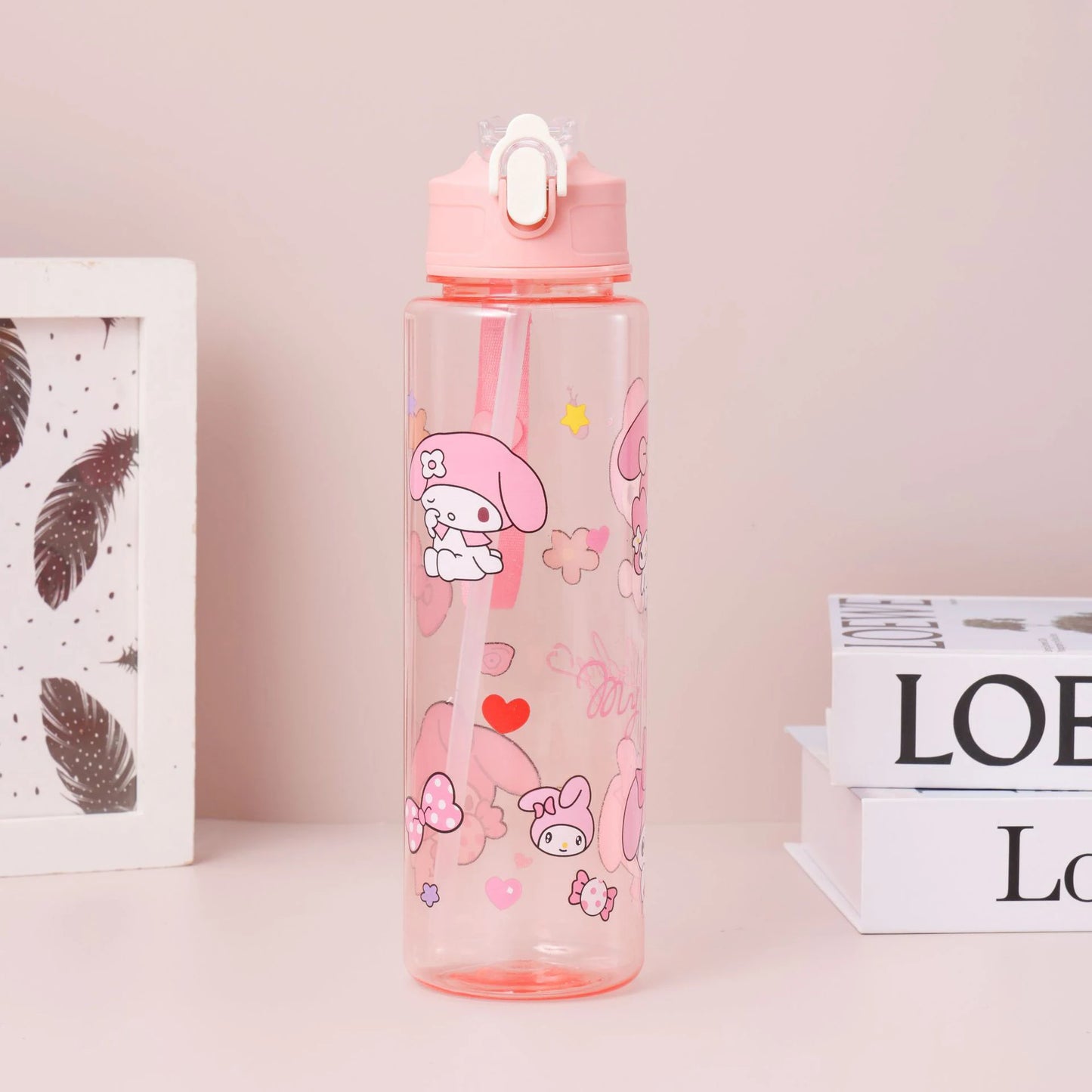 800ML Hello Kitty Water Cup — Kawaii Kuromi, Melody & Cinnamoroll Pop-Up Outdoor Bottle, Large Capacity, Perfect Kid Gift