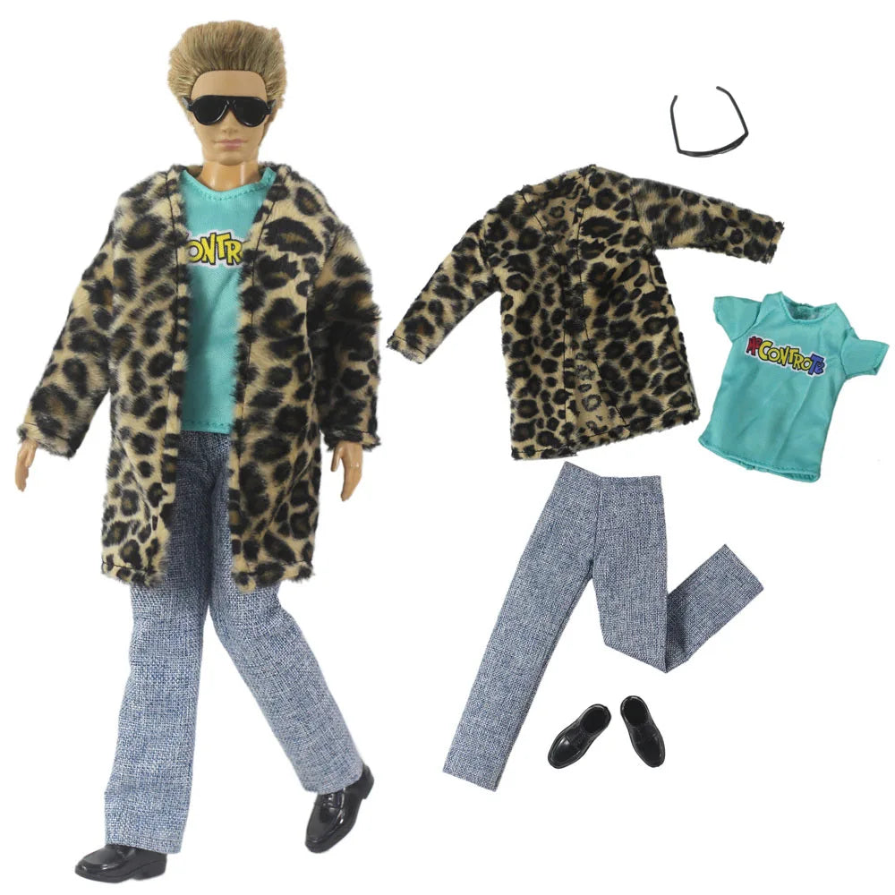 1 Set Woolen Overcoat Outfit for 12-inch Ken Doll – Multiple Styles Doll Clothes