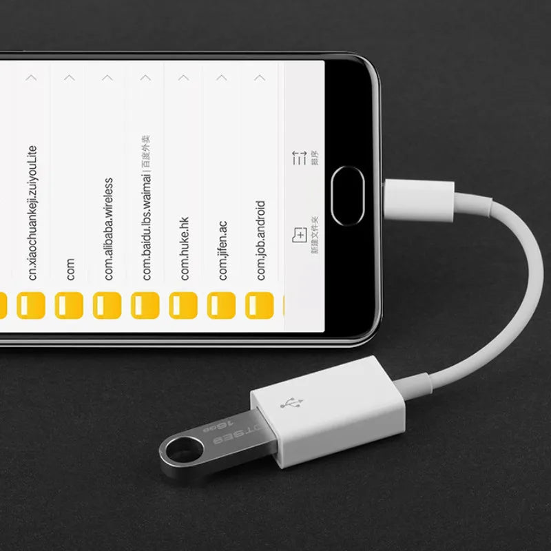 Lightning to USB OTG Converter Adapter – For iPhone, Supports Mouse, Keyboard, U Disk, Camera & Card Reader Data Transfer