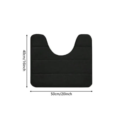 Soft Non-Slip Quick-Dry Bathroom U-Mat - Pure Color Stripe Absorbent Toilet & Shower Carpet