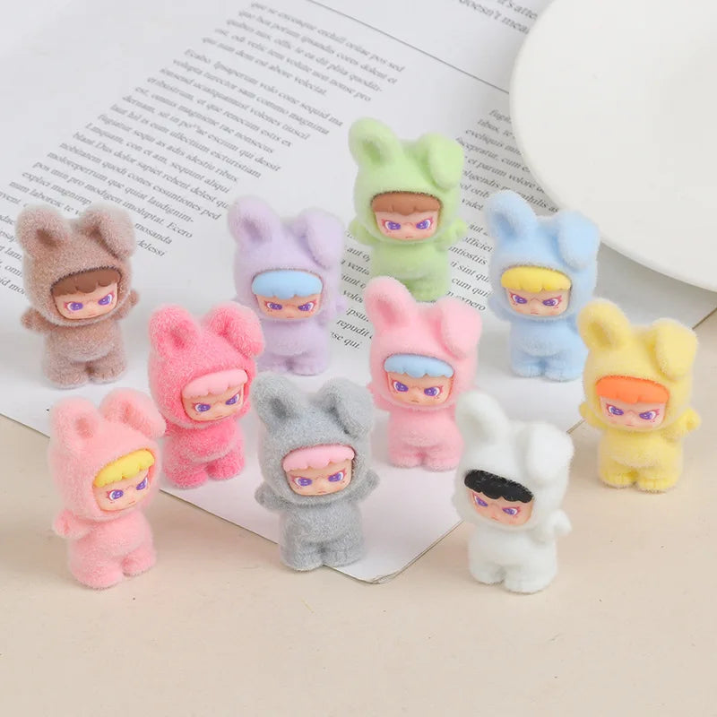10pcs Anime Plush Dora DIY Decoration | Cute Mini Resin Doll Keychain Blind Box Gift