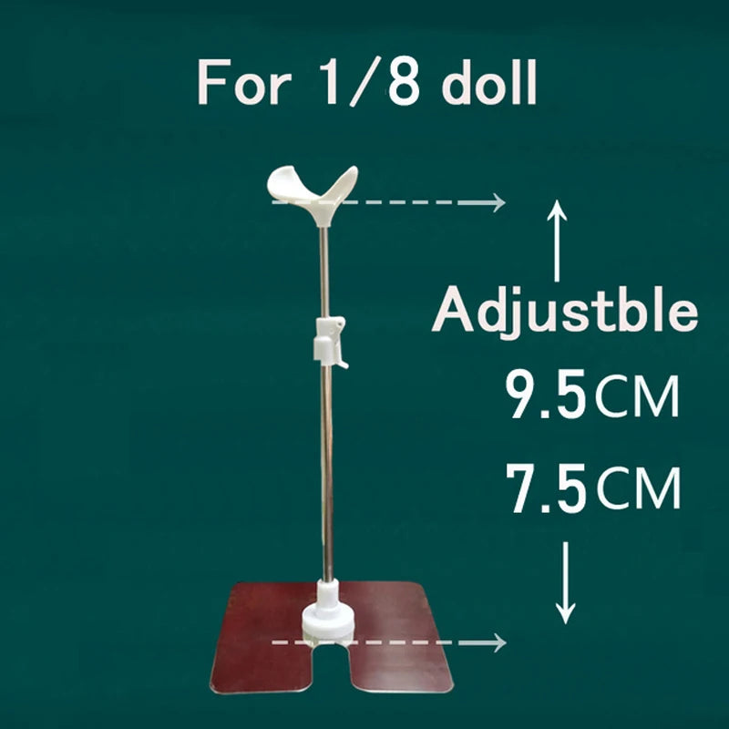 Adjustable Stainless Steel Doll Stand — 1/3, 1/4, 1/6 Universal Display Holder for BJD Dolls