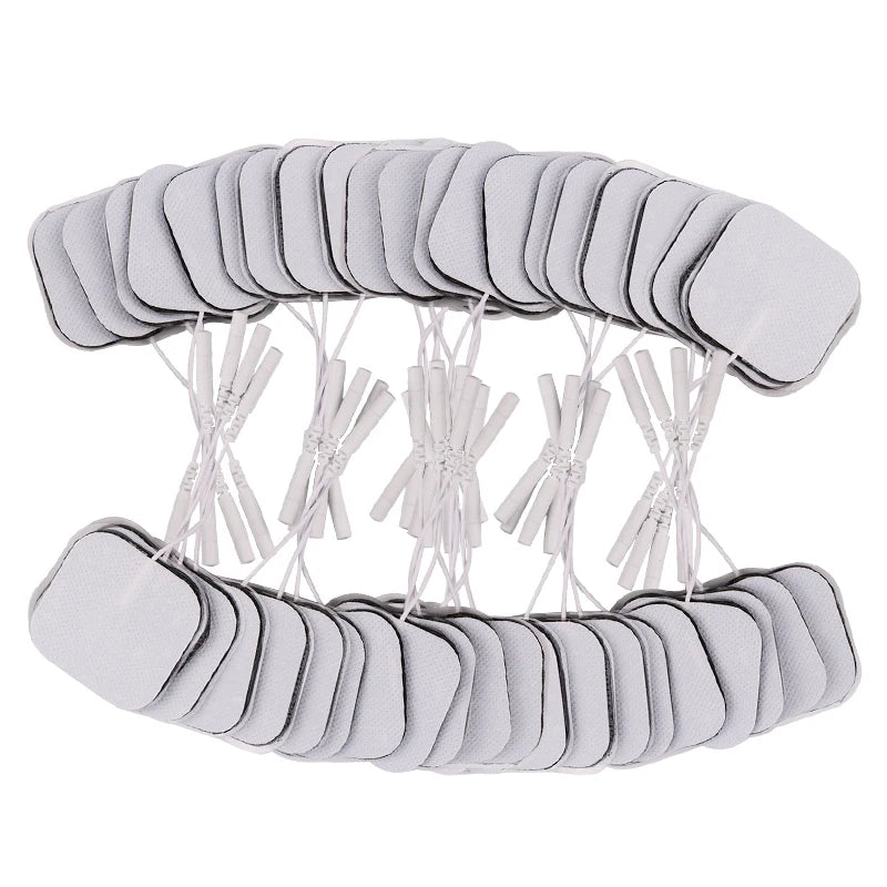 100/50pcs 5x5cm Muscle Stimulator Electrode Pads – Self-Adhesive Non-Woven Replacement for TENS Therapy Machines