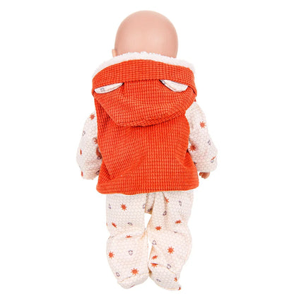 43cm Baby Doll Clothes Set – Leather Jacket, Pants & Rompers for 18-Inch American Dolls, Winter Outfit