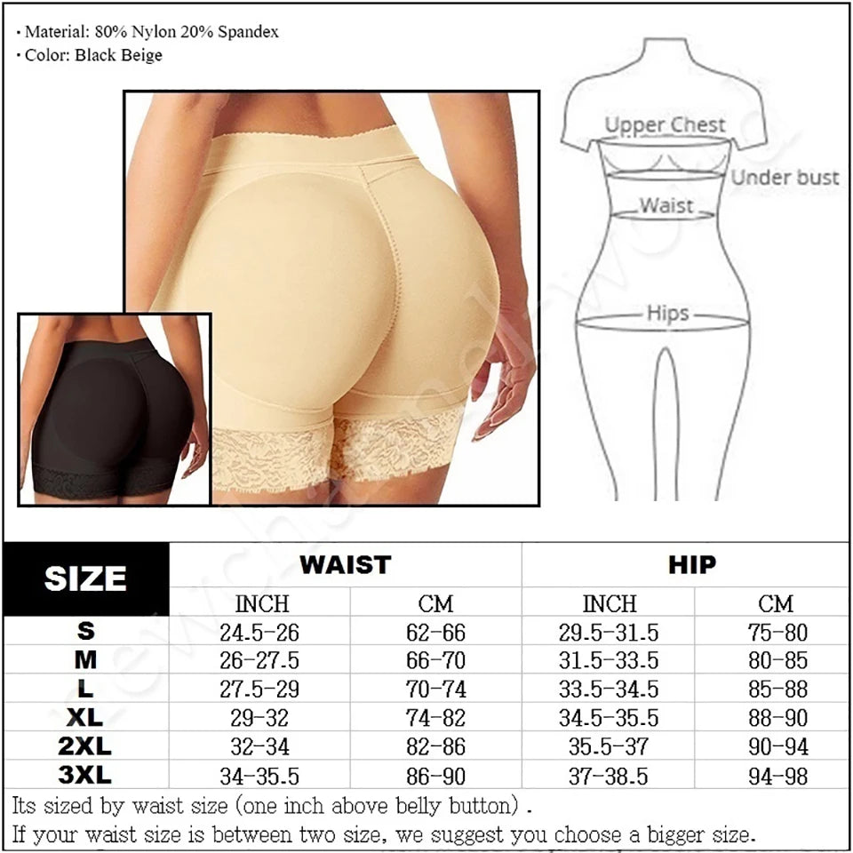 Women’s Padded Seamless Underwear – Fake Buttock Body Shaper Panties, High Waist Hip Enhancer & Tummy Control Shorts