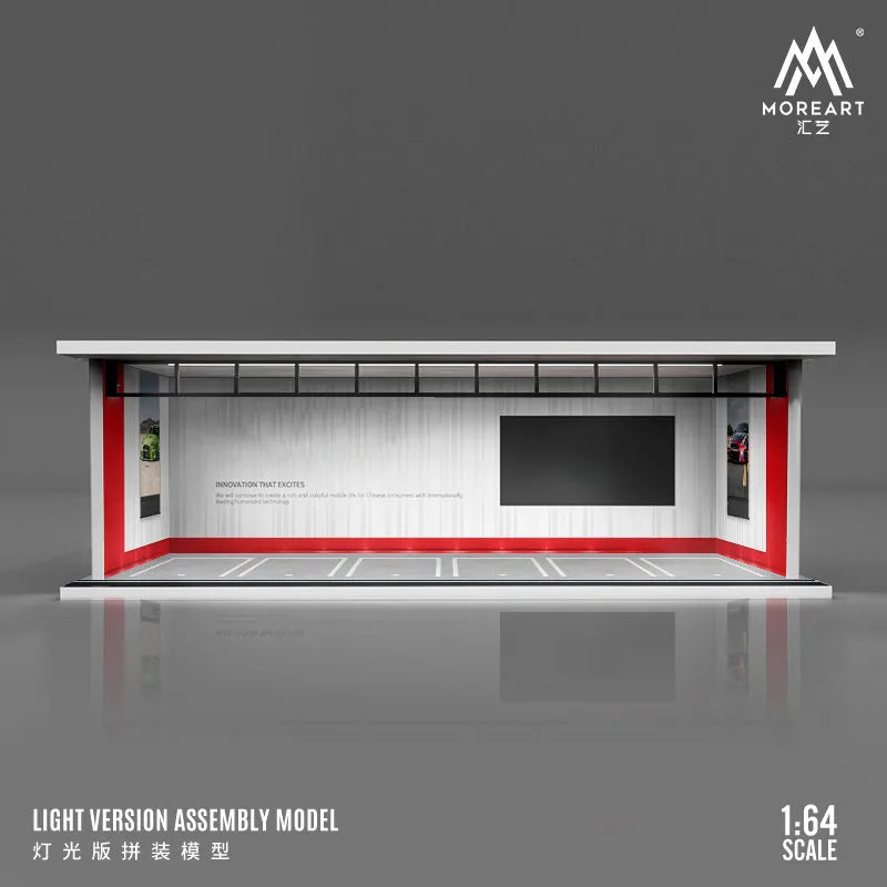 More Art 1:64 Diorama – 3D Car Assembly Lighting Model & Miniature Parking Lot Scene Props