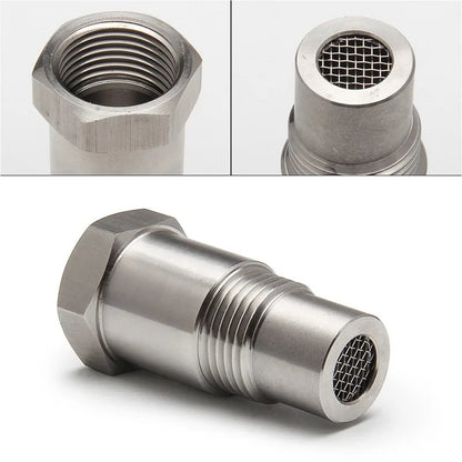 Oxygen O2 Sensor Spacer Adapter M18X1.5 with Filter Screen for Car Modification