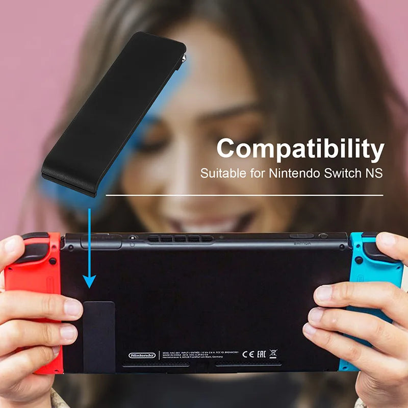 2023 Nintendo Switch Back Bracket – Durable ABS Console Support Tripod & Phone Holder, White/Blue