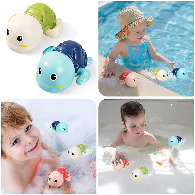 Cute Swimming Turtle and Whale Bath Toys - Classic Clockwork Water Toy for Kids - Pool, Beach, and Bathing Fun