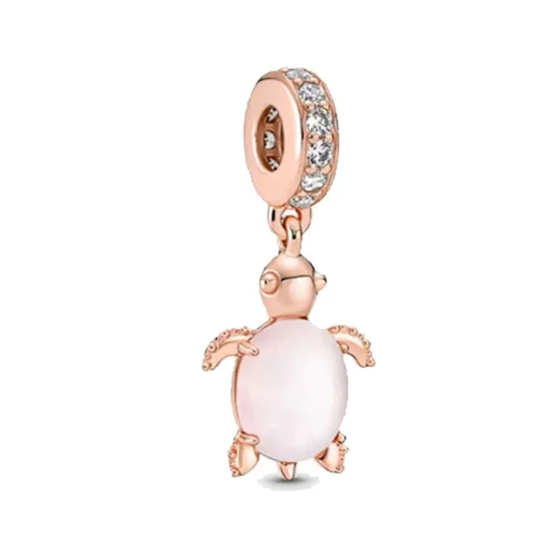 2024 New 925 Sterling Silver Bulb & Small Turtle Charm Pendant – Fit for Original Pandora Bracelet, DIY Women’s Jewelry Gift