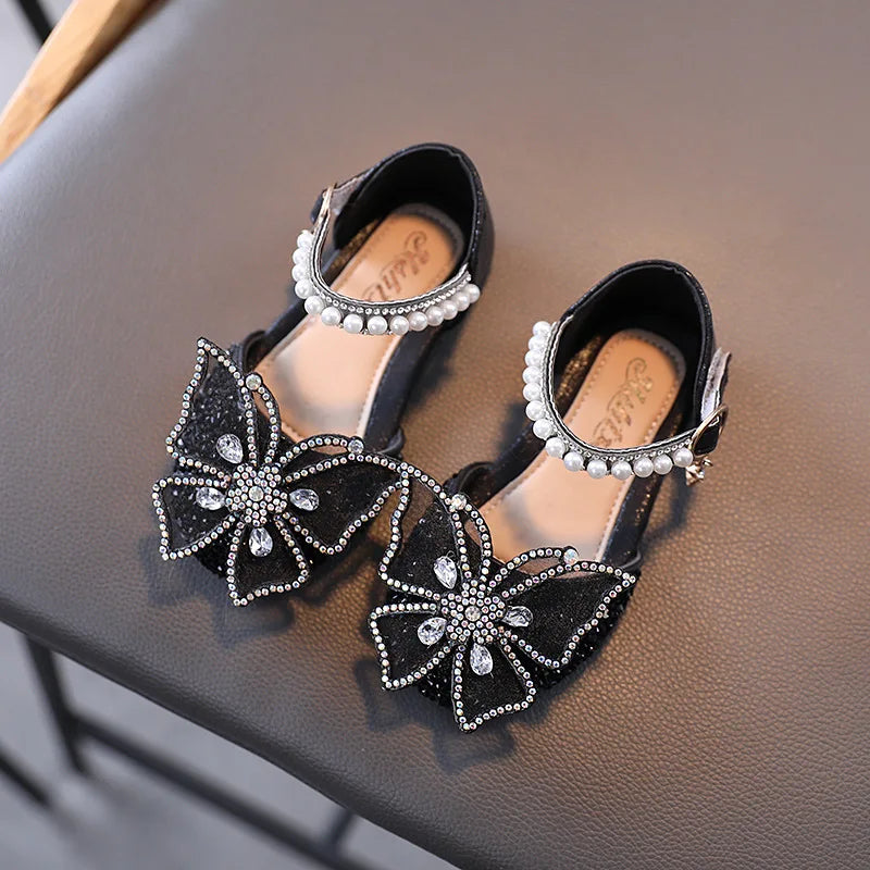 Girls' Princess Sandals - Sequin Rhinestone Bow Flat Shoes for Baby & Kids