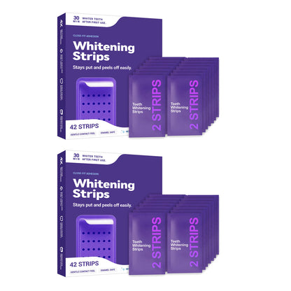 Purple Teeth Whitening Strips - Advanced Whitening Gel for Yellow Teeth Stain Removal & Bright Smile Care