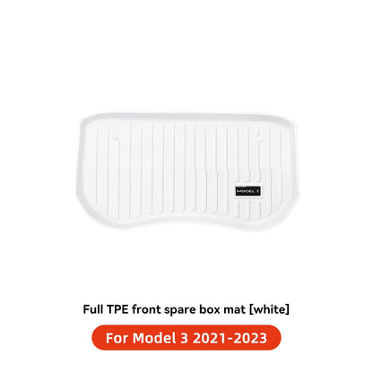YZ TPE White Foot Pad — Fully-Surrounded Floor Liner for Tesla Model 3 & Model Y (2021–2025) | Waterproof, Non-Slip