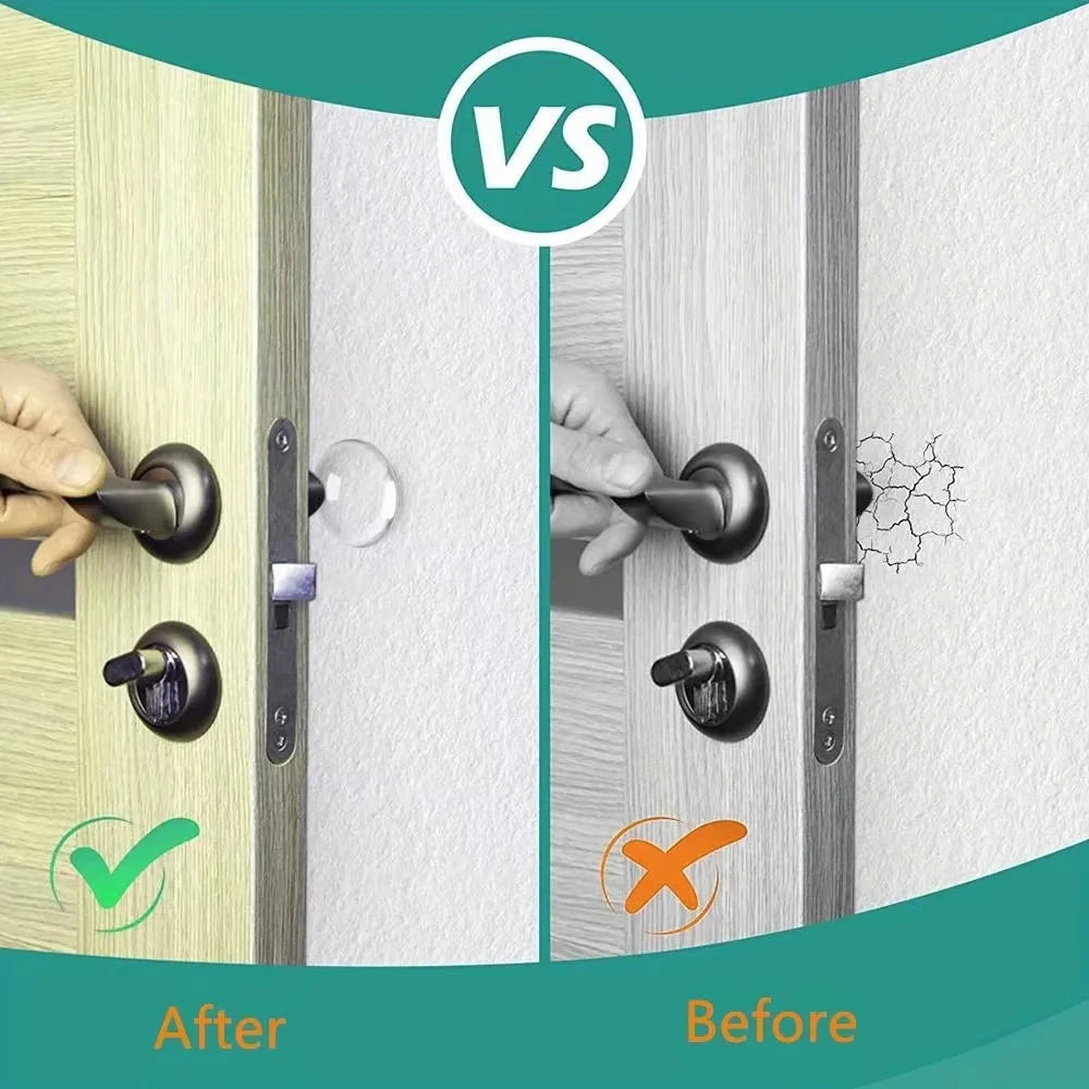 Door Knob Wall Protector - Clear Soft Rubber Door Stopper & Handle Bumper for Noise Reduction and Wall Protection