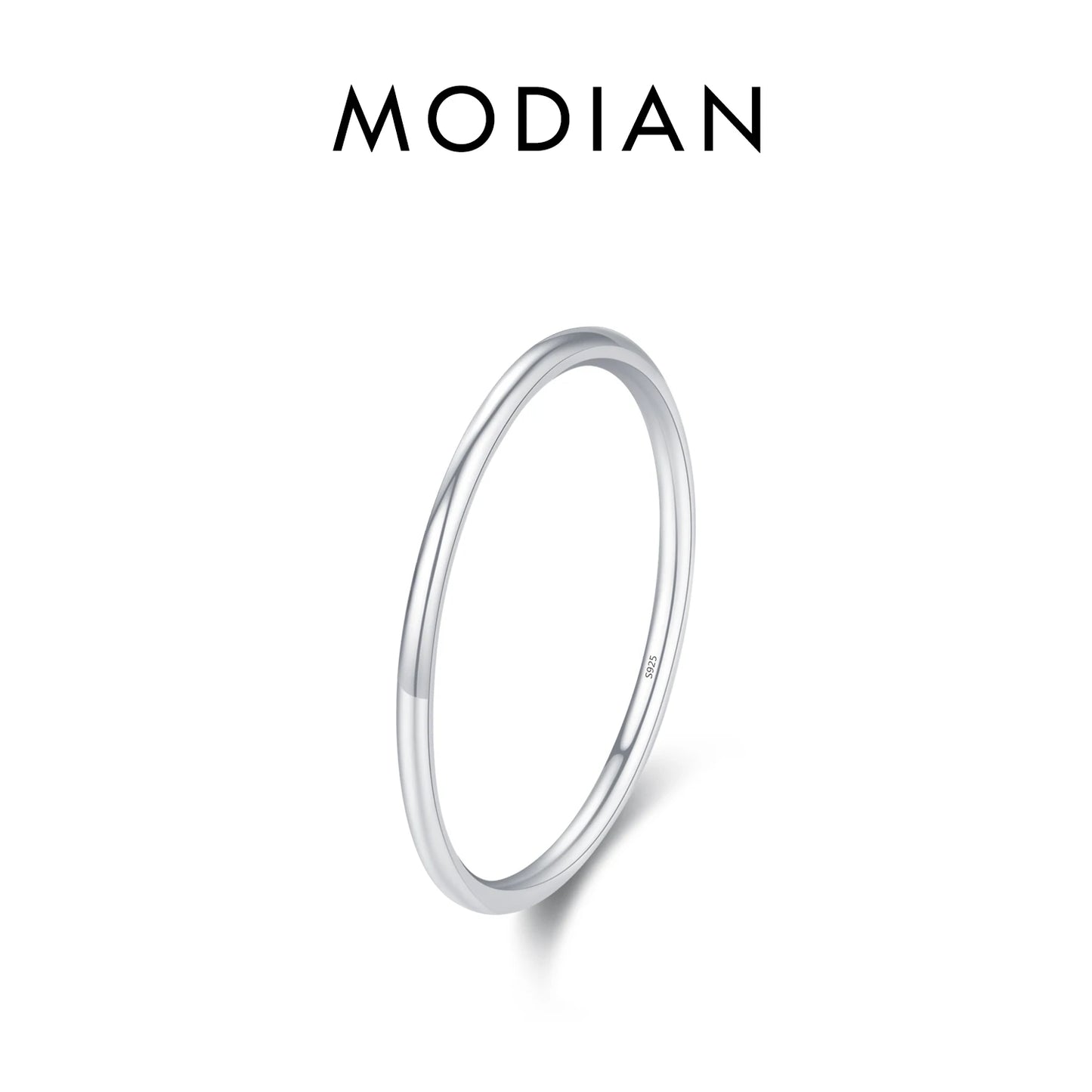 MODIAN 925 Sterling Silver Stackable Ring – Classic Wave Geometric Finger Ring, Fashion Jewelry for Women