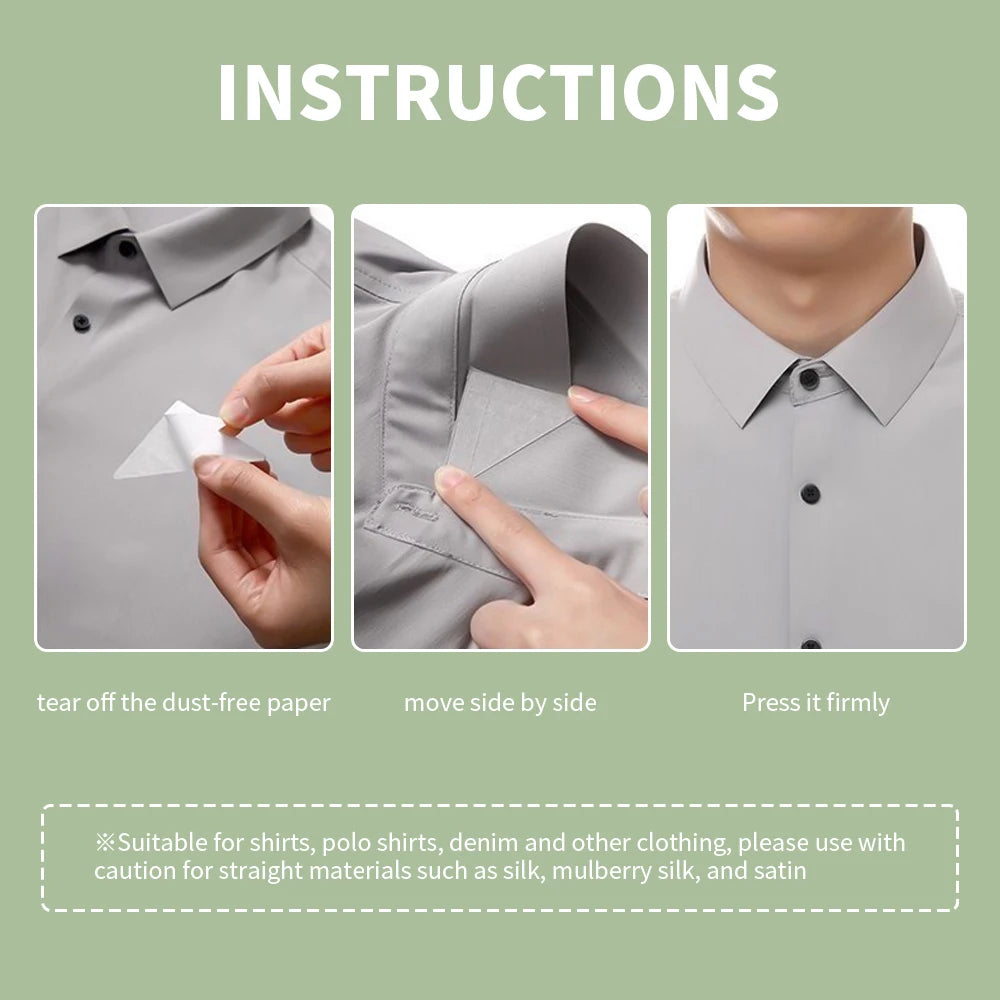20/30PCS Self-Adhesive Collar Styling Tape – Shirt Neck Protector Pads, Collar Support & Shirt Collar Pads