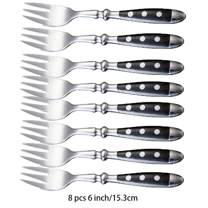Classic Elegant Stainless Steel Cutlery Set – Fork, Spoon, Knife & Teaspoon Full Dining Steak Dinnerware Collection
