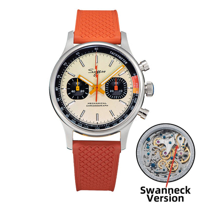 Sugess Pilot Watch – Seagull Movement Mechanical Chronograph, Swan-Neck, Sapphire Crystal, Military Racing 1963 Limited Edition