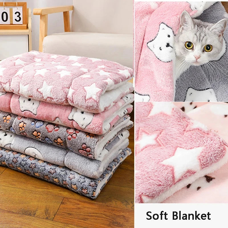 Thick Flannel Pet Sleeping Mat - Soft Warm Cat & Small Dog Cushion Blanket
