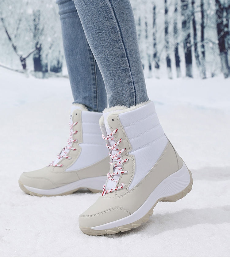 Women’s Snow Boots — Non-Slip Waterproof Fur-Lined Platform Ankle & Thigh-High Winter Boots with Wedges