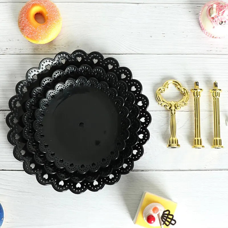 1PC European Style 3-Layer Dessert Stand - Elegant Plastic Fruit Tray and Cake Rack for Weddings, Parties, and Home Use
