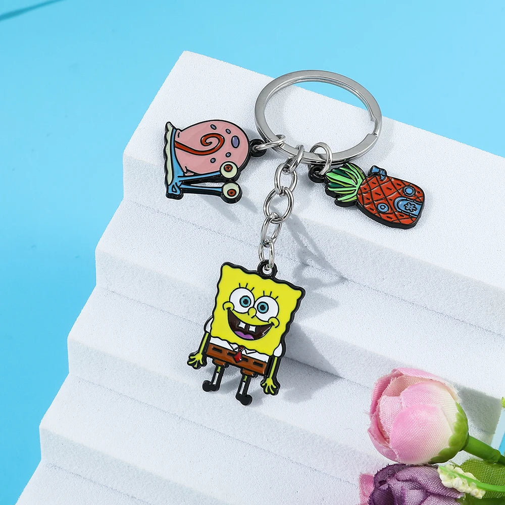 SpongeBob SquarePants Keychain - Cute Cartoon Pendant Charm, Funny Fashion Accessory Gift for Friends
