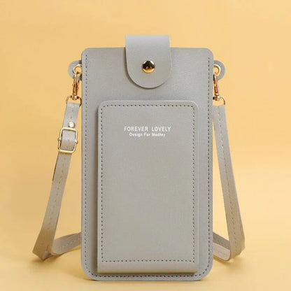 Women's Soft Leather Wallet Crossbody Bag – Touch Screen Phone Purse with Shoulder Strap